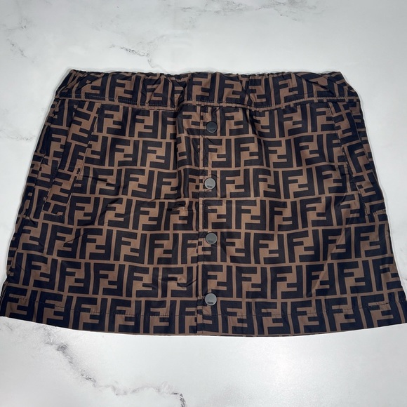 Fendi Other - Fendi FF Motif Zucca Logo Print Nylon Kids Skirt